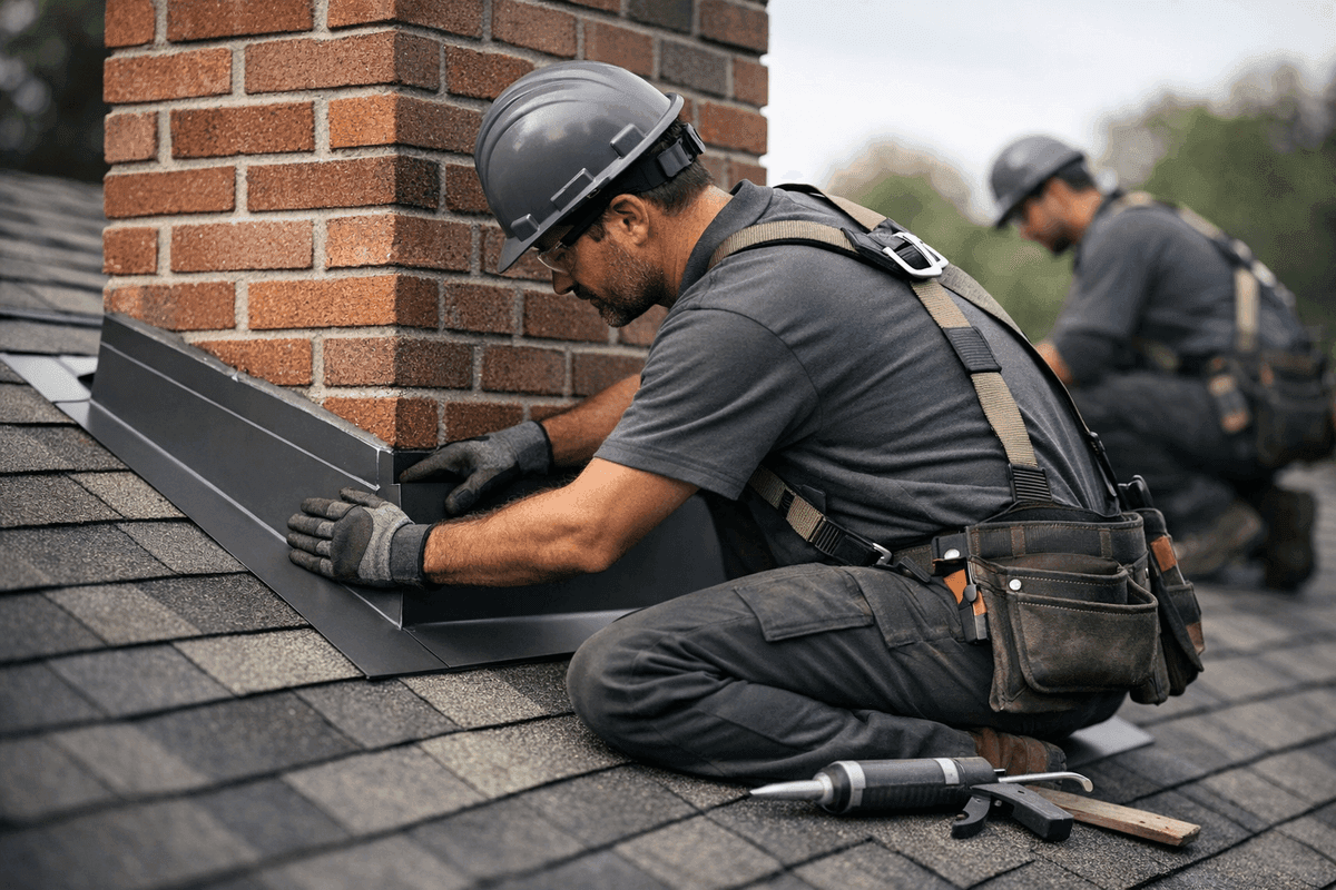 Chimney Flashing service by Glenmore Roofing