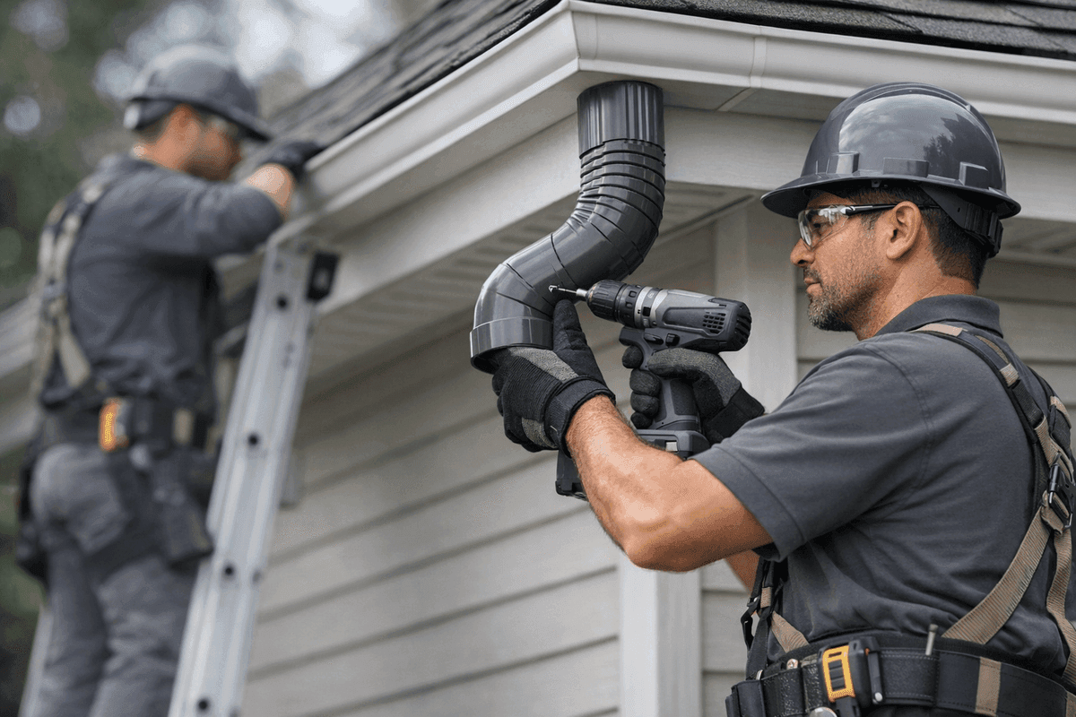 Downspout Repair service by Glenmore Roofing